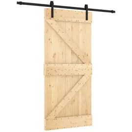 vidaXL Schiebetür rechts 95 x 210 cm Braun/Schwarz