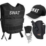 Normani Outdoor Sports Kostüm inkl. Weste mit Patch, Cap, Pistolenholster, Handschellen in SWAT | Gr.: XL/XXL