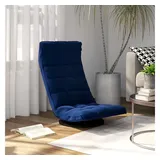 vidaXL Bodenstuhl Drehbar Blau Samt