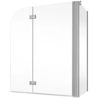 Schulte ExpressPlus Badewannenfaltwand 2-teilig mit Seitenwand Alu-Natur 140x116x70cm alu-natur