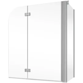 Schulte ExpressPlus Badewannenfaltwand 2-teilig mit Seitenwand Alu-Natur 140x116x70cm alu-natur