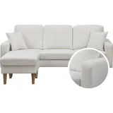 Habitat et Jardin Ecksofa reversibel aus Stoff "Gabby" - 3-Sitzer - Weiß - Weiß