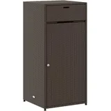 Willood Gartenschrank Braun 55x55x111 cm Poly Rattan Geräteschrank mit viel Stauraum, Beistellschrank Schrank mit Türen, Balkonschrank Terrassenschrank