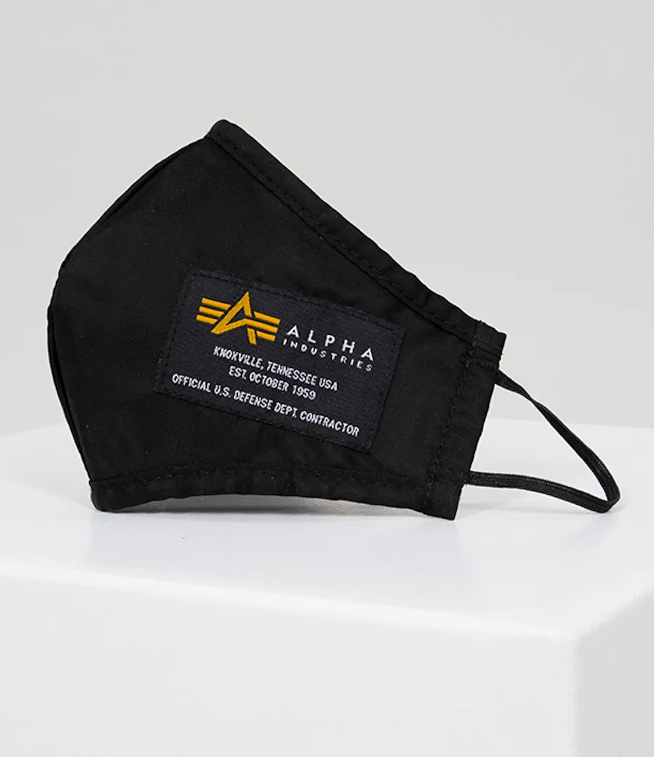 Alpha Industries Crew II Gezichtsmasker, zwart, Eén maat Voorvrouw