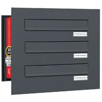 AL Briefkastensysteme 3er Premium Durchwurfbriefkasten RAL 7016 Anthrazit inkl.