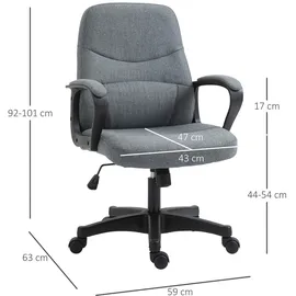 Vinsetto Chefsessel Polyester mit Massagefunktion grau