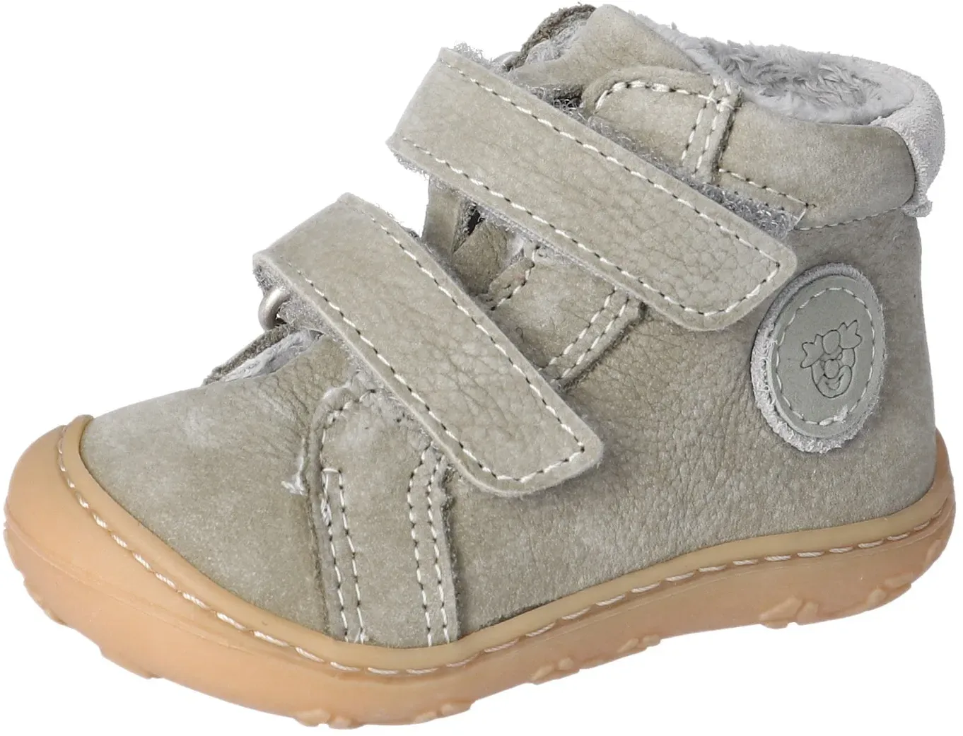 Lauflernschuh PEPINO BY RICOSTA "Gedo WMS: normal", Kinder, Gr. 19, braun (eukalyptus), Leder, casual, Schuhe, Babyschuh, Barfußschuh, Boot mit hochgezogener Zehenkappe