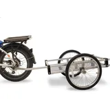 WIKE Robuster Aluminium-Flachbett-Fahrradanhänger: Innenmaße 56 cm B x 77 cm, maximale Nutzlast 56,7 kg – kommt mit einfach zu installierender Stahl-Fahrradkupplung, stahlverstärkter