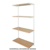 Biedrax Wandregal - Grundregal 30 x 40 x 150 cm, Farbe weiss - 4 Fachboden Buche