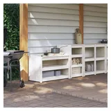 vidaXL Outdoor-Küchenschränke 2 Stk. Weiß Massivholz Kiefer