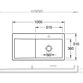 Villeroy & Boch Subway Style 60 rechts fossil + Handbetätigung