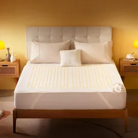 sonive Heizdecke mit Abschaltautomatik 150x80cm, Wärmedecke Heizdecke mit 3 Heizstufen Elektrische Decke Maschinenwaschbar, Schnelles Aufheizen, Weiß