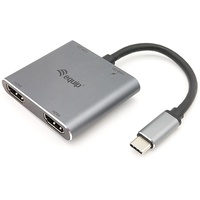 Equip 133484 USB-C 4-in-1 Dual-HDMI-Adapter, USB 3.0, 100W USB PD