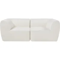 [en.casa] Modular Sofa, 2-Sitzer Hurvas Bouclé Cremeweiß