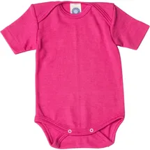 cosilana Cosilana, Baby Kurzarm-Body aus Bio Wolle, / Seide Uni Pep-Pink 98/104