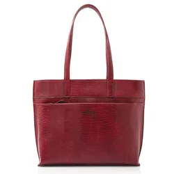 Castelijn & Beerens Eline Shopper Tasche RFID Schutz Leder 44 cm Laptopfach  rot