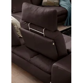 W.Schillig Eckcouch Leder 3-Sitzer Braun