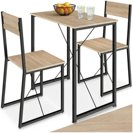 Tectake Sitzgruppe 3-teilig, Industrial Style, mit höhenverstellbaren Kunststofffüßen