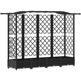 vidaXL Hochbeet mit Rankgitter und Dach 203,5 x 40 x 125 cm Schwarz