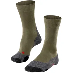 FALKE Herren Socken - Trekking Socken TK2, Polsterung, Merino-Wollmix Olivgrün 42-43