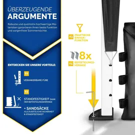 tillvex Faltpavillon 3 x 3 m Schwarz