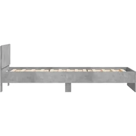 vidaXL Bettgestell mit Kopfteil Betongrau 100x200 cm Holzwerkstoff