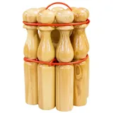 Gico Kegelspiel Kegel Set Bowling aus Holz Höhe 30 cm – 3019