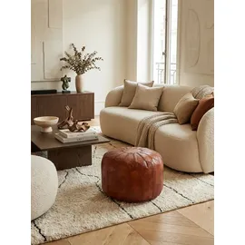KADIMA DESIGN Sitzhocker Echtleder 52 x 40 x 52 cm Braun