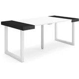 SKRAUT HOME Ausziehbarer Konsolentisch 180x90x73cm Schwarz und Weiß