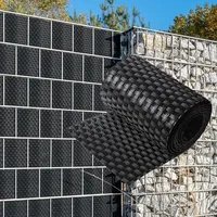 nyvi Polyrattan Sichtschutzstreifen Privafence 255 x 19 cm - Sichtschutz für Doppelstabmatten Zaun Farbe:Schwarz;Anzahl:10