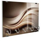 DEQORI Schlüsselbrett 'Edelmetallschwingung', (1 St), Schlüsselhalter Schlüssel Haken Schlüsselboard modern Schlüsselleiste beige|braun