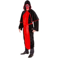 dressforfun Herren Vampir Kostüm Teufel Dämon Herrenkostüm inkl. langem Gewand, extra Cape und Schärpe (M | Nr. 300174)