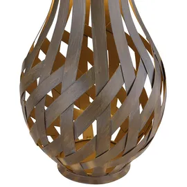 GLOBO Gartendeko Laterne Solar Windlicht mit Bambusgeflecht zum Aufhängen oder Hinstellen, led warmweiß, DxH 27x17,5 cm, Garten Terrasse