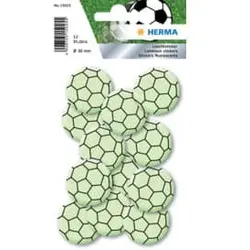 HERMA Schmucketikett Leuchtsticker Fußball 15025 Mini 12 Stück