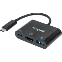 Manhattan USB-C Dock/Hub, Ports (x3): HDMI, USB-A and USB-C, 5 Gbps (USB 3.2 Gen 1 Buchse A (US