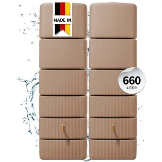 Slim Wandtank Set 2 x 330 l inkl. Verbinder taupe