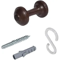 Raffhalter LIEDECO, braun (nussbaum), Materialmix, Raffhalter, Schalhalter 7 cm