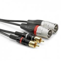 SOMMER CABLE HBP-M2C2-0060 Audio Adapterkabel [2x Cinch-Stecker - 2x XLR-Stecker 3 polig] 0.60m Schw
