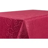 BEAUTEX Tischdecke Damast Ornamente - Bügelfreies Tischtuch - Fleckabweisende, Pflegeleichte Tischwäsche - Tafeltuch, Eckig 110x160 cm, Bordeaux