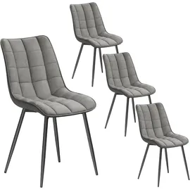 Woltu Esszimmerstuhl Kunstleder grau 4er Set