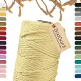 BooGardi Makramee Garn · Hellgelb 5mm x 100m · 3mm oder 5mm · viele Farben · Baumwollkordel · Baumwollgarn · DIY Bastelkordel · Kordelband