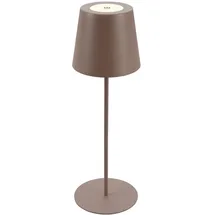 Briloner - Tischlampe kabellos Touch, dimmbar in Stufen, höhenverstellbar, Nachttischlampe, Leselampe, Campinglampe, Tischleuchte, Akku Lampe, Outdoor Lampe, 36x10,5 cm, Umbrasand