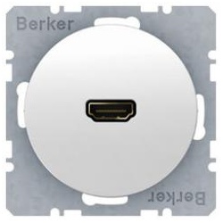 Berker High Definition Steckdose mit 90°-Steckanschluss (polarweiß glänzend)