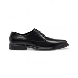 HUGO für Herren. 50497869 Leder Derby Schuhe schwarz (43), Wohnung, Schnürsenkel, Lässig, Party, Klassisch