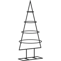 vidaXL Metall-Weihnachtsbaum für Dekorationen Schwarz 90 cm Modell 2
