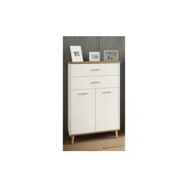 VCM Highboard 60 x 97 cm Weiß / Honig-Eiche