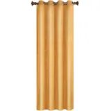 Woltu Verdunklungsgardine mit Ösen Samtvorhang Blickdicht Thermogardine, 300 g/m2 Schwere lichtundurchlässige Verdunklungsvorhang für Schlafzimmer Geräuschreduzierung Senf 140x225 cm (1 Stück)