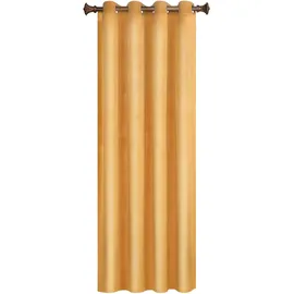 Woltu Verdunklungsgardine mit Ösen Samtvorhang Blickdicht Thermogardine, 300 g/m2 Schwere lichtundurchlässige Verdunklungsvorhang für Schlafzimmer Geräuschreduzierung Senf 140x225 cm (1 Stück)