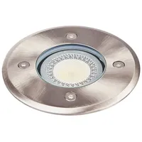 LINDBY Bodeneinbaustrahler Edelstahl Ø11cm GU10 IP67 1-flammig grau