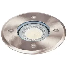 LINDBY Bodeneinbaustrahler Edelstahl Ø11cm GU10 IP67 1-flammig grau